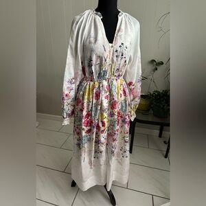 Letmeke Anthropologie Floral Long Sleeve Dress